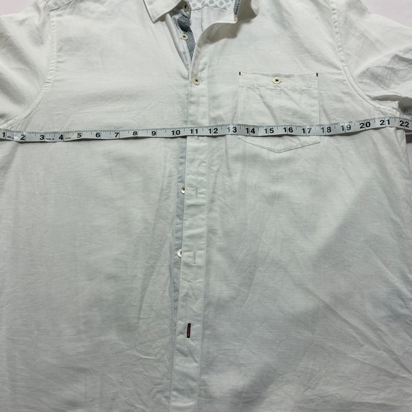 Ted Baker London Men’s Short Sleeve Button Up Shirt Size XL White Contrast Trim - Picture 5 of 9